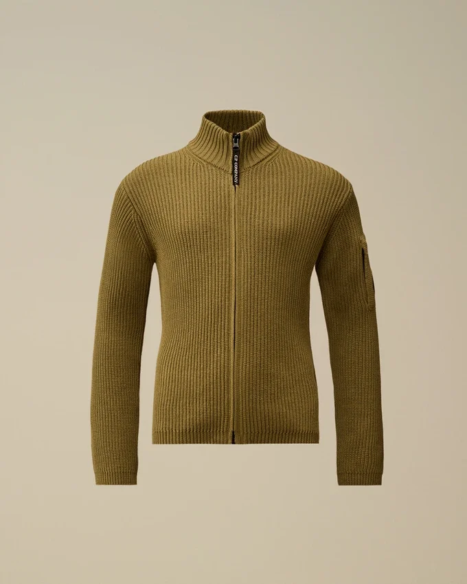 Cardigan U16 en coton zippé avec motif « Lens »