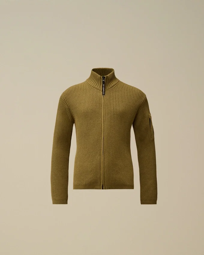 Cardigan U16 en coton zippé avec motif « Lens »