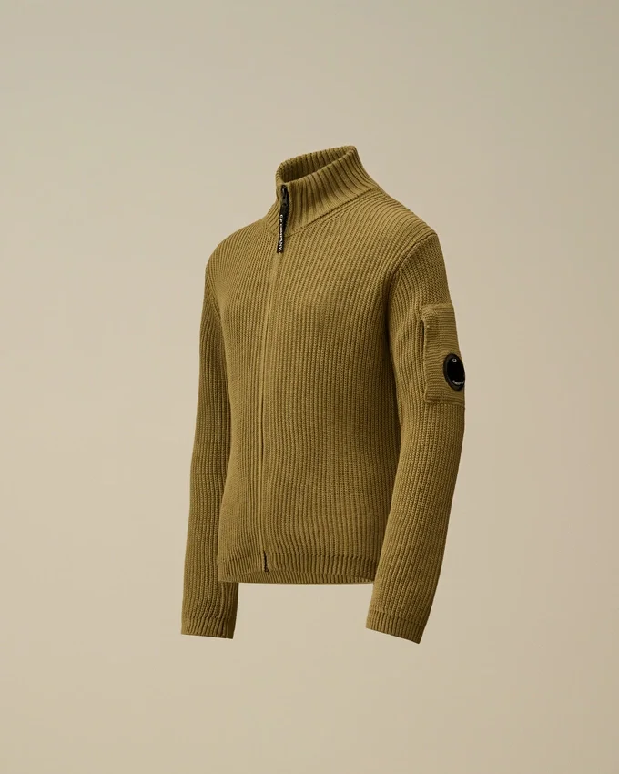 Cardigan U16 en coton zippé avec motif « Lens »