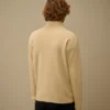 Cardigan zippé en coton Sea Island avec Lens