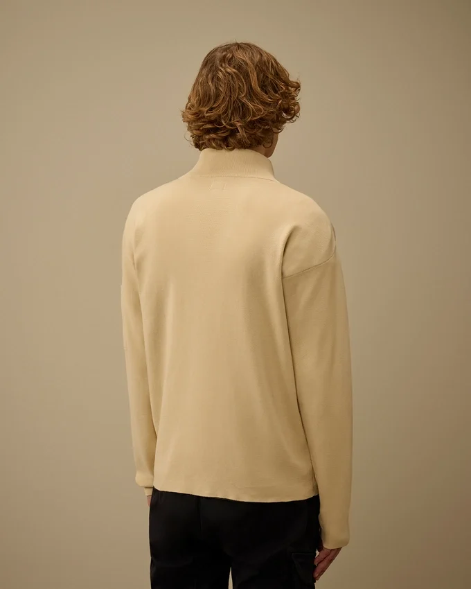 Cardigan zippé en coton Sea Island avec Lens
