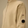 Cardigan zippé en coton Sea Island avec Lens