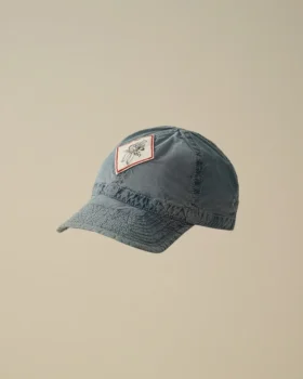 Casquette 50 Fili blanchie à l’indigo