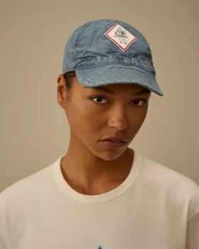 Casquette 50 Fili blanchie à l’indigo