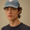 Casquette 50 Fili blanchie à l’indigo