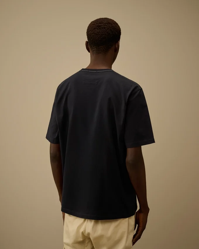 Chemise à manches courtes avec logo en jersey mercerisé 30/2 torsadé