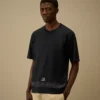Chemise à manches courtes brodée en jersey mercerisé 30/2 torsadé