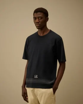 Chemise à manches courtes brodée en jersey mercerisé 30/2 torsadé