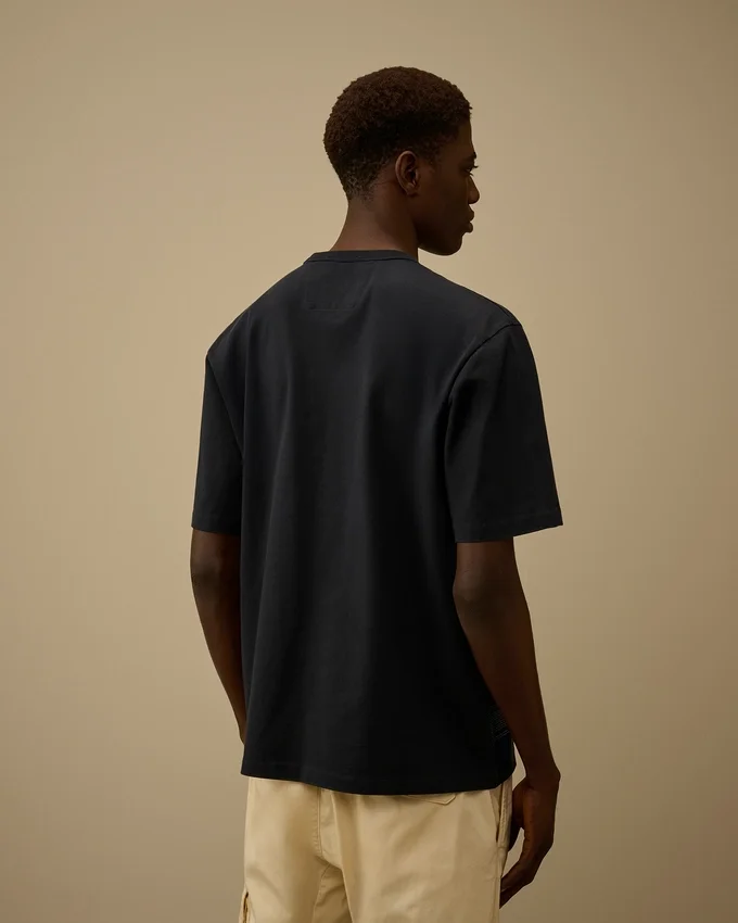 Chemise à manches courtes brodée en jersey mercerisé 30/2 torsadé