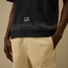 Chemise à manches courtes brodée en jersey mercerisé 30/2 torsadé