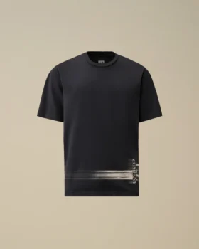 Chemise à manches courtes en jersey 24/1 avec logo sur le bas