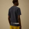 Chemise à manches courtes en jersey 24/1 avec logo sur le bas