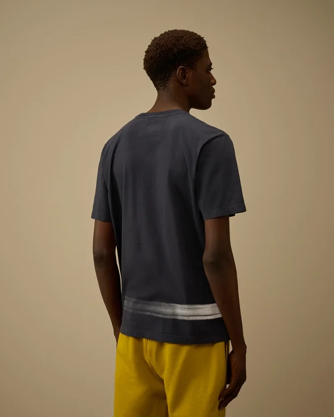 Chemise à manches courtes en jersey 24/1 avec logo sur le bas