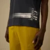 Chemise à manches courtes en jersey 24/1 avec logo sur le bas