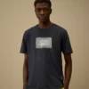 Chemise à manches courtes en jersey 24/1 avec étiquette logo