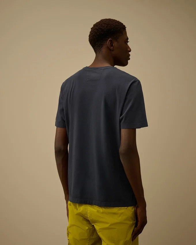 Chemise à manches courtes en jersey 24/1 avec étiquette logo