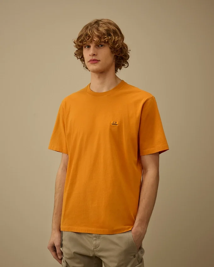 Chemise à manches courtes en jersey 30/1 avec écusson logo