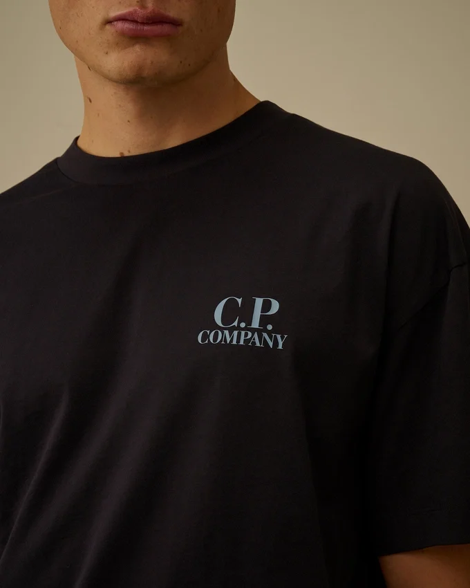 Chemise à manches courtes en jersey 30/1 avec imprimé graphique