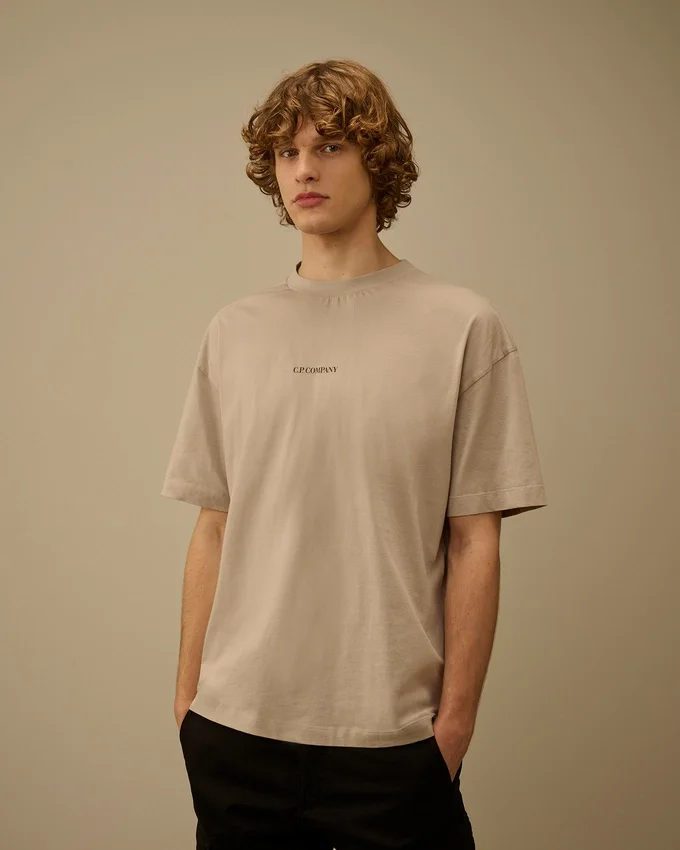 Chemise à manches courtes en jersey 30/1 avec logo