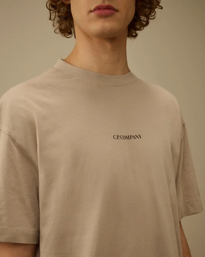 Chemise à manches courtes en jersey 30/1 avec logo