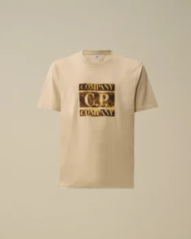 Chemise à manches courtes en jersey 30/1 avec logo délavé