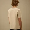 Chemise à manches courtes en jersey 30/1 avec logo délavé