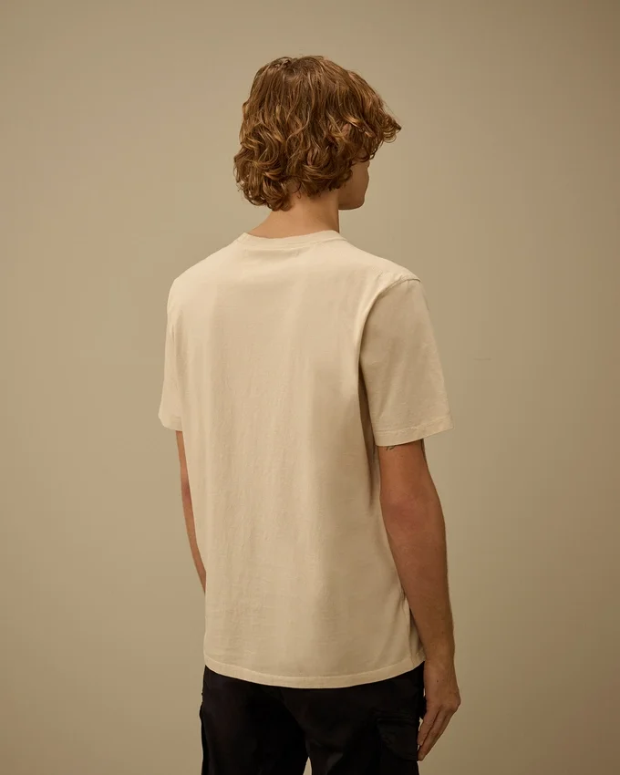 Chemise à manches courtes en jersey 30/1 avec logo délavé