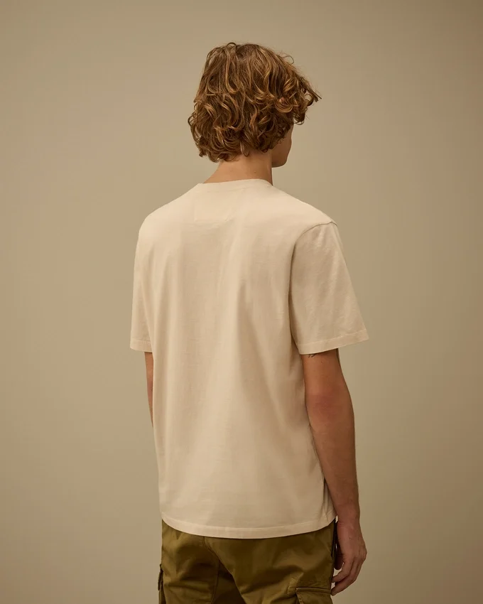 Chemise à manches courtes en jersey 30/1 avec logo sur la poitrine