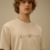 Chemise à manches courtes en jersey 30/1 avec logo sur la poitrine