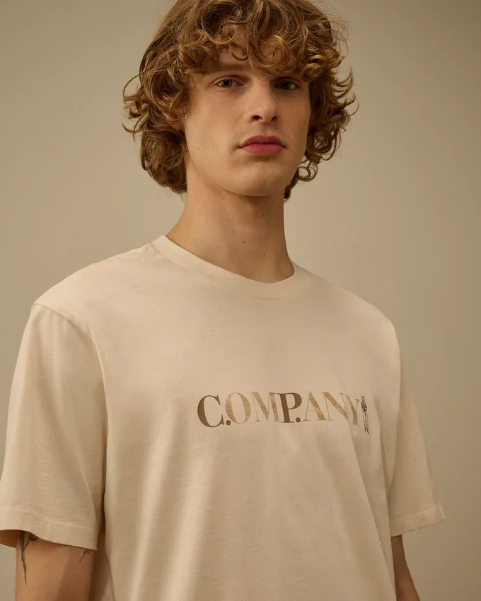 Chemise à manches courtes en jersey 30/1 avec logo sur la poitrine