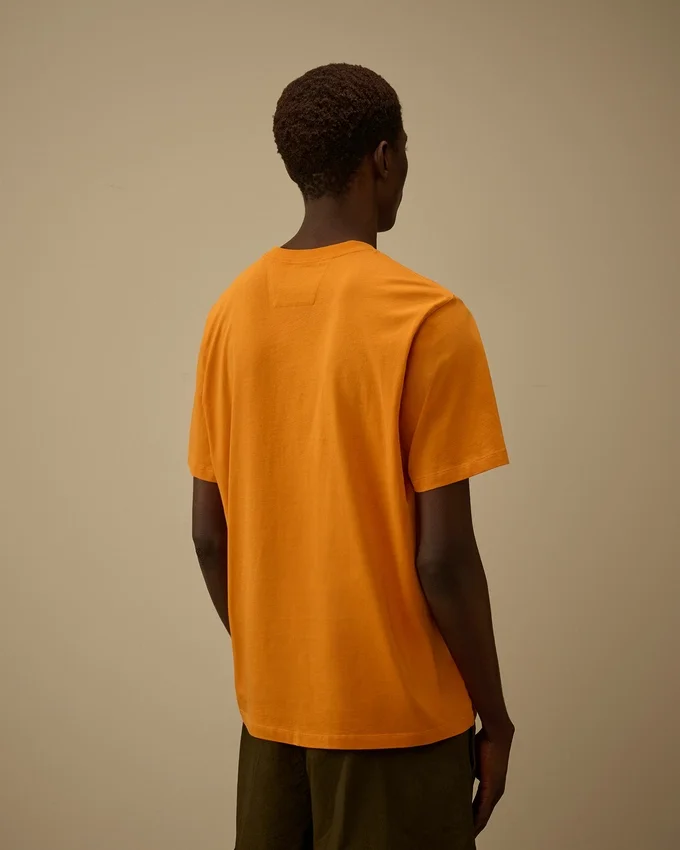 Chemise à manches courtes en jersey 30/1 avec étiquette logo
