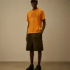 Chemise à manches courtes en jersey 30/1 avec étiquette logo