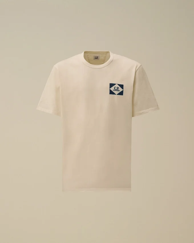 Chemise à manches courtes en jersey compact 20/1 avec logo
