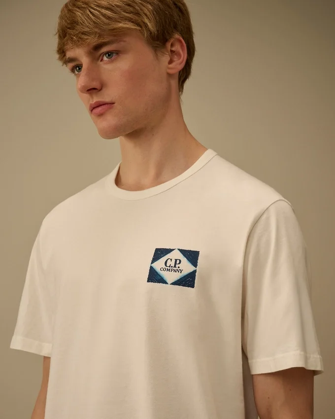 Chemise à manches courtes en jersey compact 20/1 avec logo