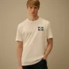 Chemise à manches courtes en jersey compact 20/1 avec logo