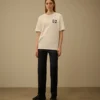 Chemise à manches courtes en jersey compact 20/1 avec logo