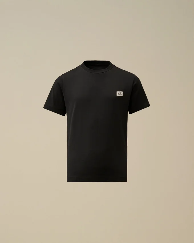 Chemise à manches courtes en jersey de coton 30/1 U16 avec écusson logo