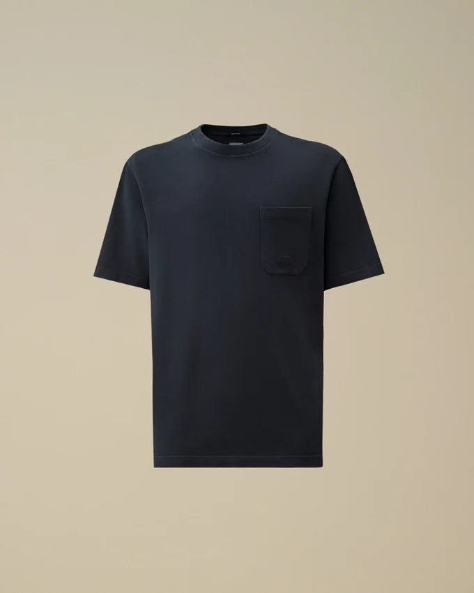 Chemise à manches courtes en piqué 24/1 teint dans la masse