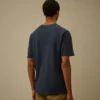 Chemise à manches courtes en piqué 24/1 teint dans la masse