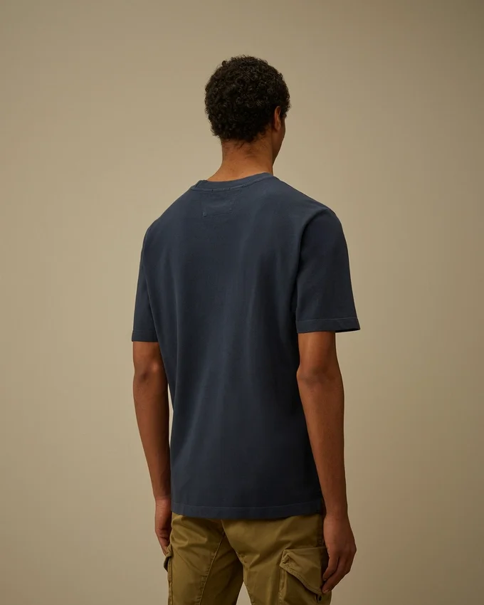 Chemise à manches courtes en piqué 24/1 teint dans la masse