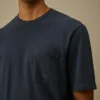 Chemise à manches courtes en piqué 24/1 teint dans la masse