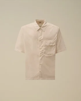 Chemise à manches courtes en popeline