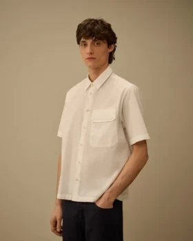 Chemise à manches courtes en popeline