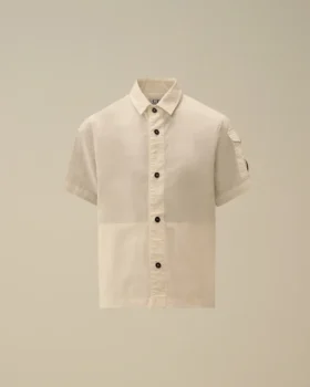 Chemise à manches courtes en popeline de coton U16 avec Lens et boutons