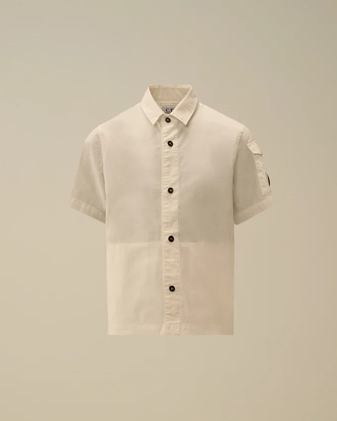 Chemise à manches courtes en popeline de coton U16 avec Lens et boutons