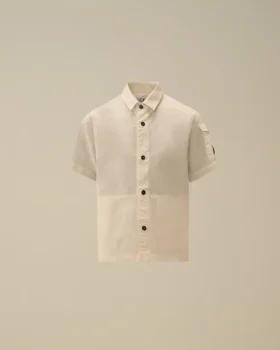 Chemise à manches courtes en popeline de coton U16 avec Lens et boutons