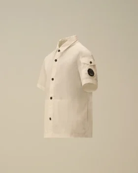 Chemise à manches courtes en popeline de coton U16 avec Lens et boutons