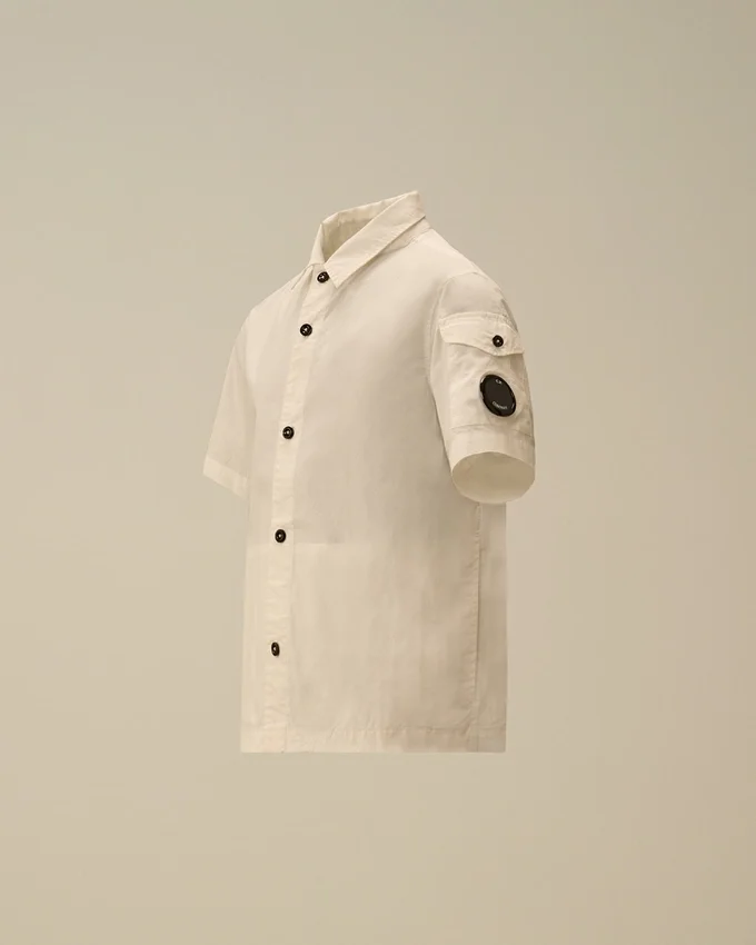 Chemise à manches courtes en popeline de coton U16 avec Lens et boutons