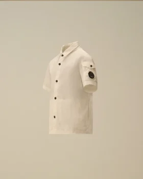 Chemise à manches courtes en popeline de coton U16 avec Lens et boutons