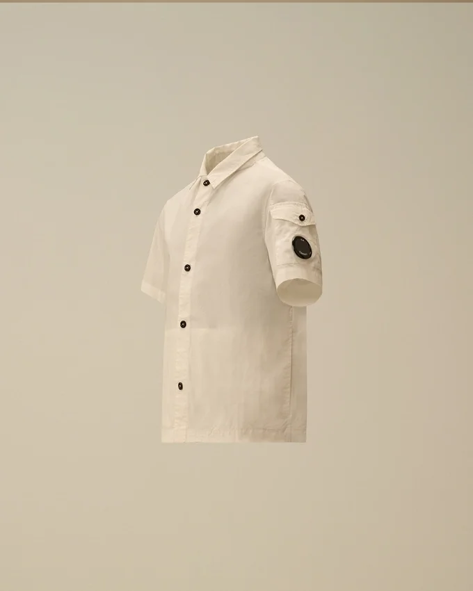 Chemise à manches courtes en popeline de coton U16 avec Lens et boutons